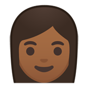 👩🏾 Emoji Frau: mitteldunkle Hautfarbe Google Android 10.0 March 2020 Feature Drop.