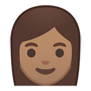 Émoji 👩🏽 Femme : Peau Légèrement Mate sur Google Android 10.0 March 2020 Feature Drop.