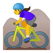 🚵‍♀️ Emoji Mujer En Bicicleta De Montaña en Google Android 10.0 March 2020 Feature Drop.