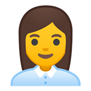 👩‍💼 Emoji Oficinista Mujer en Google Android 10.0 March 2020 Feature Drop.