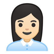 👩🏻‍💼 Emoji Oficinista Mujer: Tono De Piel Claro en Google Android 10.0 March 2020 Feature Drop.