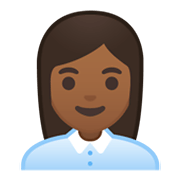 👩🏾‍💼 Emoji Oficinista Mujer: Tono De Piel Oscuro Medio en Google Android 10.0 March 2020 Feature Drop.