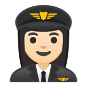 Émoji 👩🏻‍✈️ Pilote Femme : Peau Claire sur Google Android 10.0 March 2020 Feature Drop.