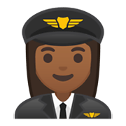 Émoji 👩🏾‍✈️ Pilote Femme : Peau Mate sur Google Android 10.0 March 2020 Feature Drop.