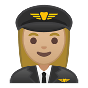 Émoji 👩🏼‍✈️ Pilote Femme : Peau Moyennement Claire sur Google Android 10.0 March 2020 Feature Drop.