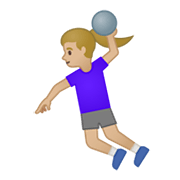 🤾🏼‍♀️ Emoji Handballspielerin: mittelhelle Hautfarbe Google Android 10.0 March 2020 Feature Drop.