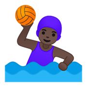 Emoji 🤽🏿‍♀️ Pallanuotista Donna: Carnagione Scura su Google Android 10.0 March 2020 Feature Drop.