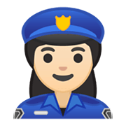 Emoji 👮🏻‍♀️ Poliziotta: Carnagione Chiara su Google Android 10.0 March 2020 Feature Drop.