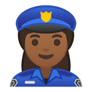 👮🏾‍♀️ Emoji Polizistin: mitteldunkle Hautfarbe Google Android 10.0 March 2020 Feature Drop.