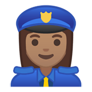 👮🏽‍♀️ Emoji Agente De Policía Mujer: Tono De Piel Medio en Google Android 10.0 March 2020 Feature Drop.