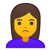 Emoji 🙎‍♀️ Donna Imbronciata su Google Android 10.0 March 2020 Feature Drop.