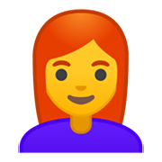 Émoji 👩‍🦰 Femme : Cheveux Roux sur Google Android 10.0 March 2020 Feature Drop.