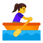 🚣‍♀️ Emoji Mujer Remando En Un Bote en Google Android 10.0 March 2020 Feature Drop.