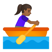 🚣🏾‍♀️ Emoji Frau im Ruderboot: mitteldunkle Hautfarbe Google Android 10.0 March 2020 Feature Drop.