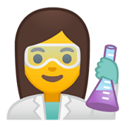 Émoji 👩‍🔬 Scientifique Femme sur Google Android 10.0 March 2020 Feature Drop.