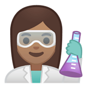 👩🏽‍🔬 Emoji Cientista Mulher: Pele Morena na Google Android 10.0 March 2020 Feature Drop.