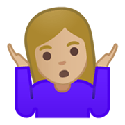 🤷🏼‍♀️ Emoji Mujer Encogida De Hombros: Tono De Piel Claro Medio en Google Android 10.0 March 2020 Feature Drop.