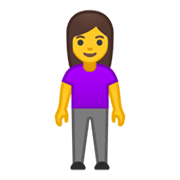 🧍‍♀️ Emoji stehende Frau Google Android 10.0 March 2020 Feature Drop.