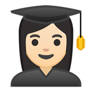 👩🏻‍🎓 Emoji Estudiante Mujer: Tono De Piel Claro en Google Android 10.0 March 2020 Feature Drop.