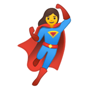 Emoji 🦸‍♀️ Supereroina su Google Android 10.0 March 2020 Feature Drop.