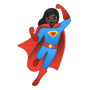 🦸🏿‍♀️ Emoji Super-heroína: Pele Escura na Google Android 10.0 March 2020 Feature Drop.