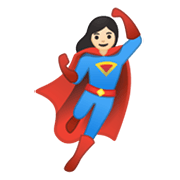 🦸🏻‍♀️ Emoji Superheroína: Tono De Piel Claro en Google Android 10.0 March 2020 Feature Drop.