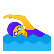 🏊‍♀️ Emoji Mulher Nadando na Google Android 10.0 March 2020 Feature Drop.