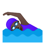 🏊🏿‍♀️ Emoji Mujer Nadando: Tono De Piel Oscuro en Google Android 10.0 March 2020 Feature Drop.