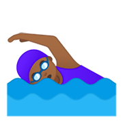 Emoji 🏊🏾‍♀️ Nuotatrice: Carnagione Abbastanza Scura su Google Android 10.0 March 2020 Feature Drop.