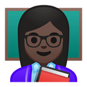 Emoji 👩🏿‍🏫 Professoressa: Carnagione Scura su Google Android 10.0 March 2020 Feature Drop.