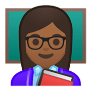 👩🏾‍🏫 Emoji Profesora: Tono De Piel Oscuro Medio en Google Android 10.0 March 2020 Feature Drop.