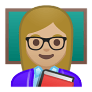 👩🏼‍🏫 Emoji Professora: Pele Morena Clara na Google Android 10.0 March 2020 Feature Drop.