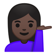 💁🏿‍♀️ Emoji Infoschalter-Mitarbeiterin: dunkle Hautfarbe Google Android 10.0 March 2020 Feature Drop.