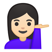 Emoji 💁🏻‍♀️ Donna Con Suggerimento: Carnagione Chiara su Google Android 10.0 March 2020 Feature Drop.