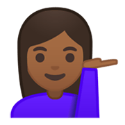 Emoji 💁🏾‍♀️ Donna Con Suggerimento: Carnagione Abbastanza Scura su Google Android 10.0 March 2020 Feature Drop.