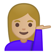 💁🏼‍♀️ Emoji Infoschalter-Mitarbeiterin: mittelhelle Hautfarbe Google Android 10.0 March 2020 Feature Drop.