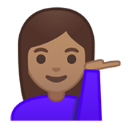 💁🏽‍♀️ Emoji Infoschalter-Mitarbeiterin: mittlere Hautfarbe Google Android 10.0 March 2020 Feature Drop.