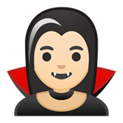 🧛🏻‍♀️ Emoji Mulher Vampira: Pele Clara na Google Android 10.0 March 2020 Feature Drop.