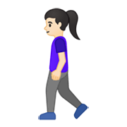 🚶🏻‍♀️ Emoji Mujer Caminando: Tono De Piel Claro en Google Android 10.0 March 2020 Feature Drop.