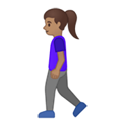 🚶🏽‍♀️ Emoji Mujer Caminando: Tono De Piel Medio en Google Android 10.0 March 2020 Feature Drop.