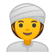 Emoji 👳‍♀️ Donna Con Turbante su Google Android 10.0 March 2020 Feature Drop.