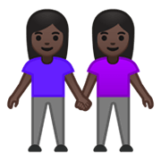 Emoji 👭🏿 Due Donne Che Si Tengono Per Mano: Carnagione Scura su Google Android 10.0 March 2020 Feature Drop.