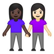 👩🏿‍🤝‍👩🏻 Emoji Duas Mulheres De Mãos Dadas: Pele Escura E Pele Clara na Google Android 10.0 March 2020 Feature Drop.