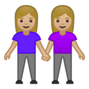 👭🏼 Emoji Duas Mulheres De Mãos Dadas: Pele Morena Clara na Google Android 10.0 March 2020 Feature Drop.