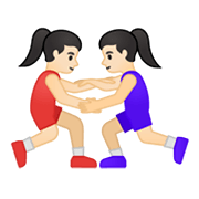 🤼🏻‍♀️ Emoji Mujeres Luchando, Tono De Piel Claro en Google Android 10.0 March 2020 Feature Drop.