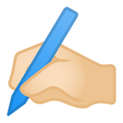 ✍🏻 Emoji schreibende Hand: helle Hautfarbe Google Android 10.0 March 2020 Feature Drop.