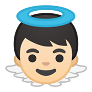👼🏻 Emoji Bebé ángel: Tono De Piel Claro en Google Android 10.0.