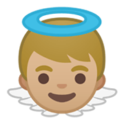 👼🏼 Emoji Bebê Anjo: Pele Morena Clara na Google Android 10.0.