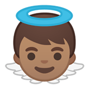 Émoji 👼🏽 Bébé Ange : Peau Légèrement Mate sur Google Android 10.0.