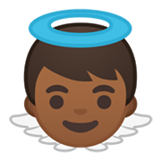 👼🏾 Emoji Putte: mitteldunkle Hautfarbe Google Android 10.0.